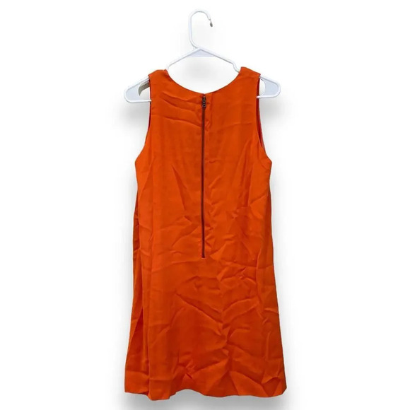 ALICE + OLIVIA V Neck Tent Dress Orange Sleeveless Size 4 Swing Colorful Basic - Picture 3 of 8